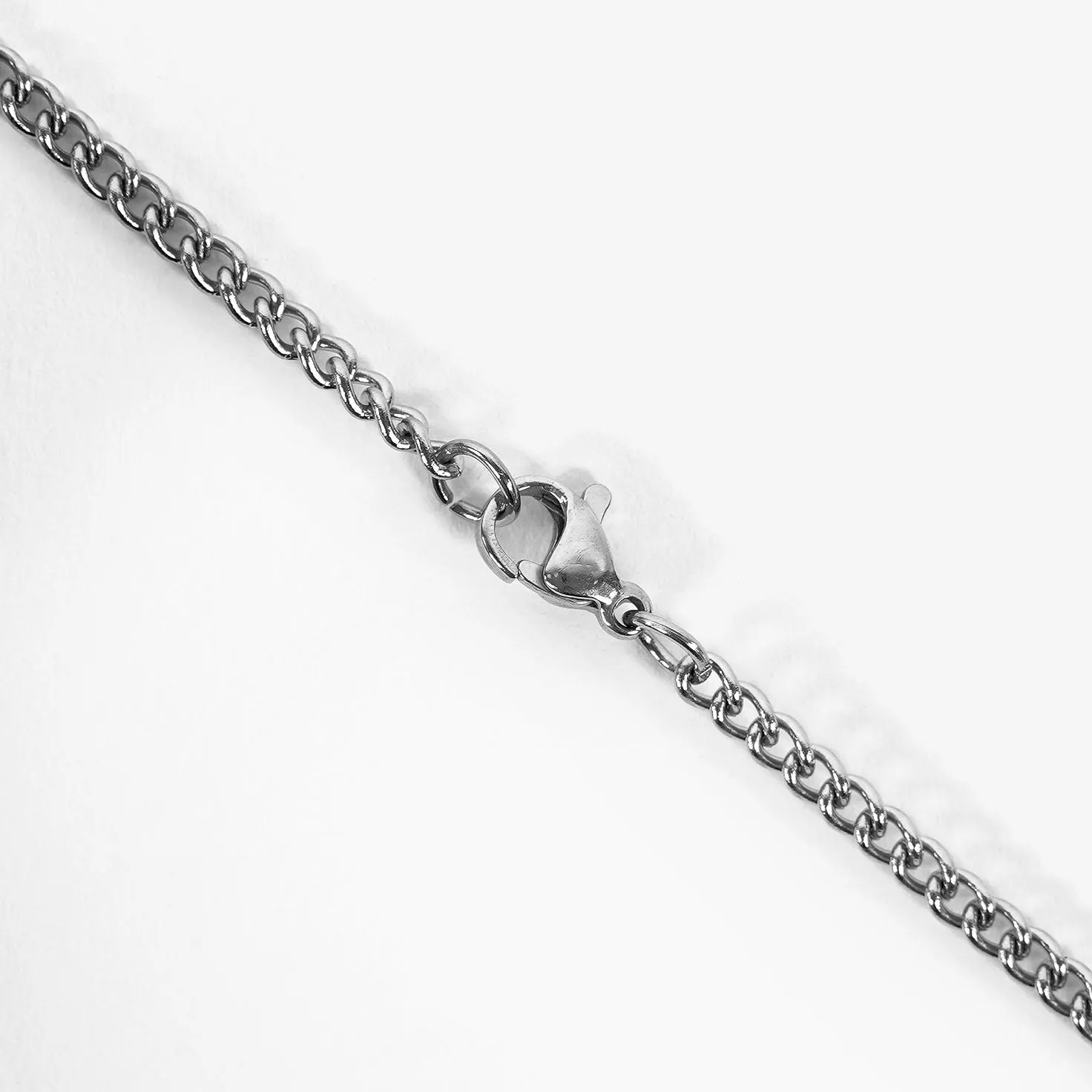 10 Number Pendant with Chain Kids Necklace - Stainless Steel