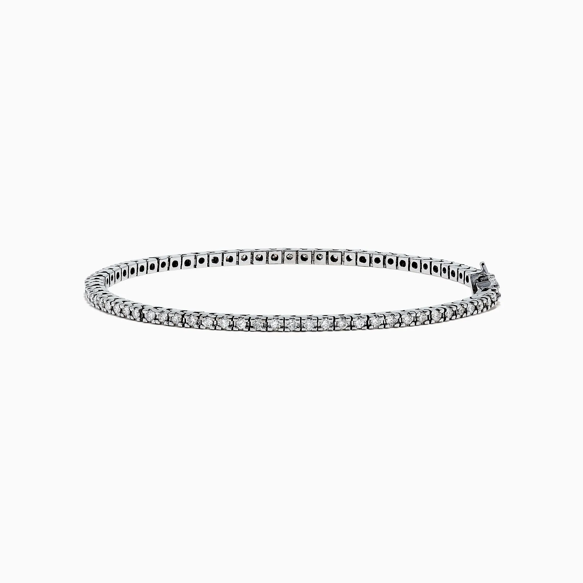 14K White Gold Diamond Tennis Bracelet, 1.51 TCW