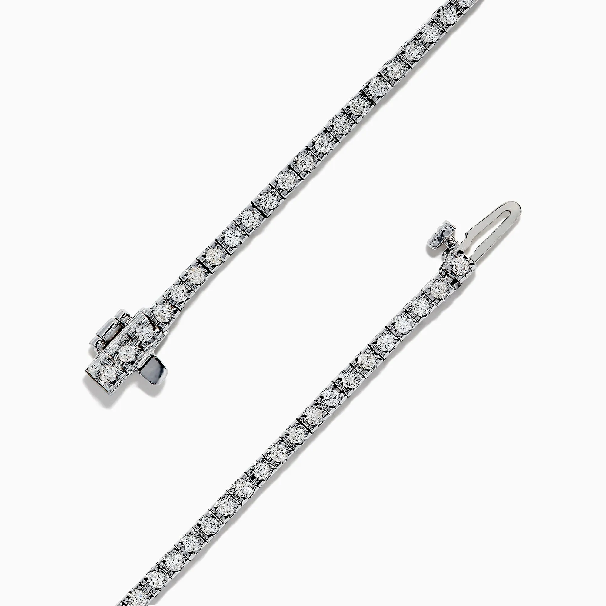 14K White Gold Diamond Tennis Bracelet, 1.51 TCW