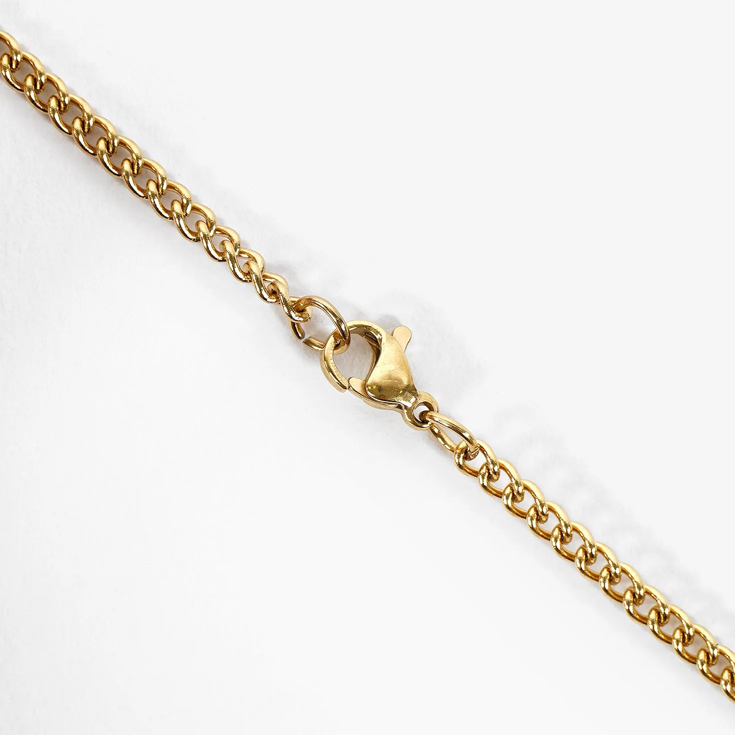 47 Number Pendant with Chain Necklace - Gold Plated Stainless Steel