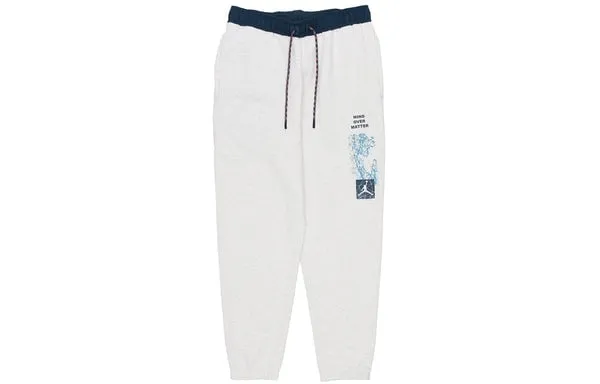 Air Jordan Essentials Mountainside Casual Sports Lacing Printing Long Pants 'White', White