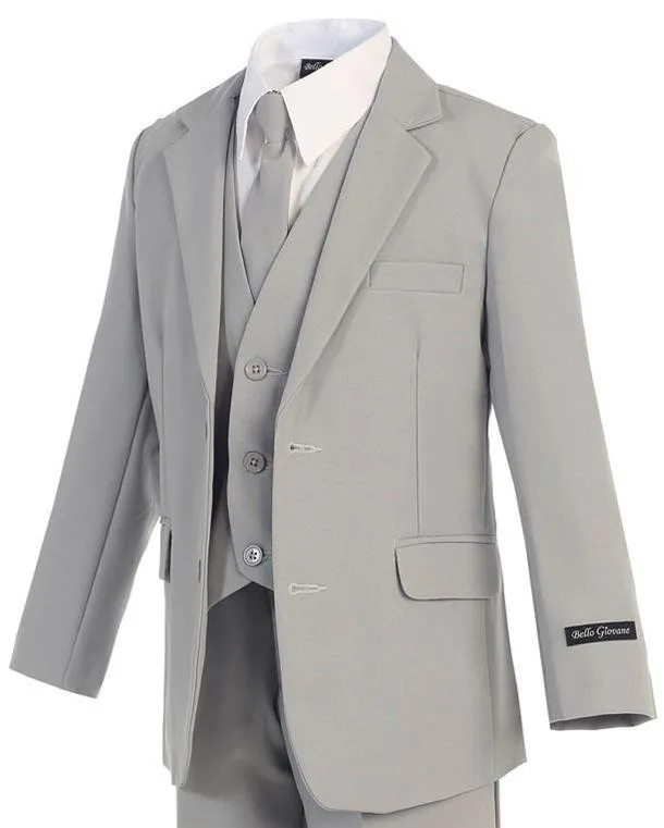 B - Boys Light Gray Suit (Classic Slim)