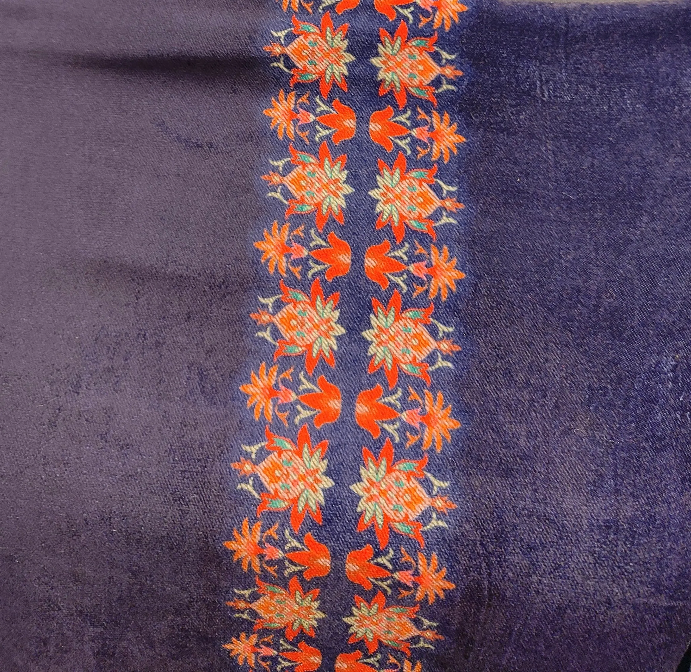 Blue Velvet Unstitched Suit In Digital Print