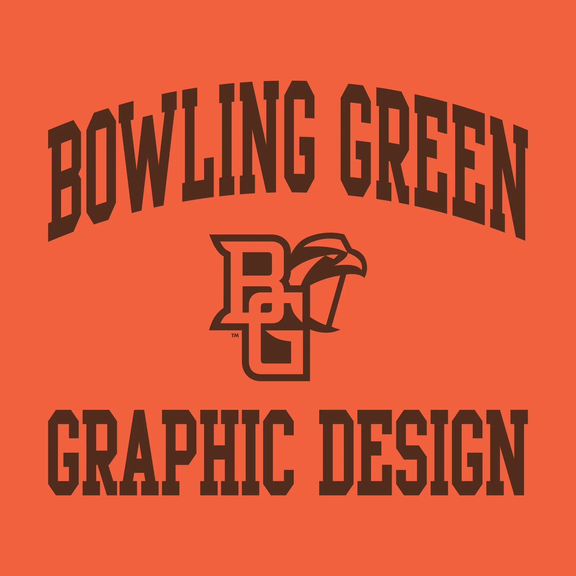 Bowling Green State University Falcons Arch Logo Graphic Design Basic Cotton Short Sleeve T Shirt - Orange
