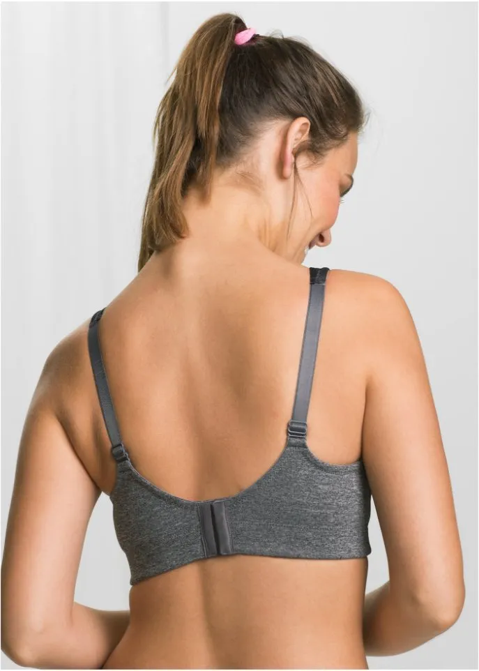 bpc bonprix collection medium support sports bra, gray