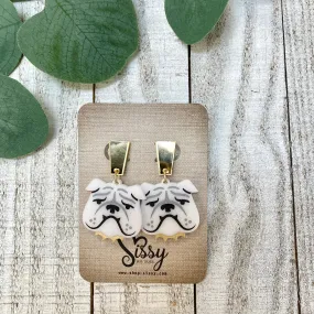 BULLDOG DANGLE EARRINGS