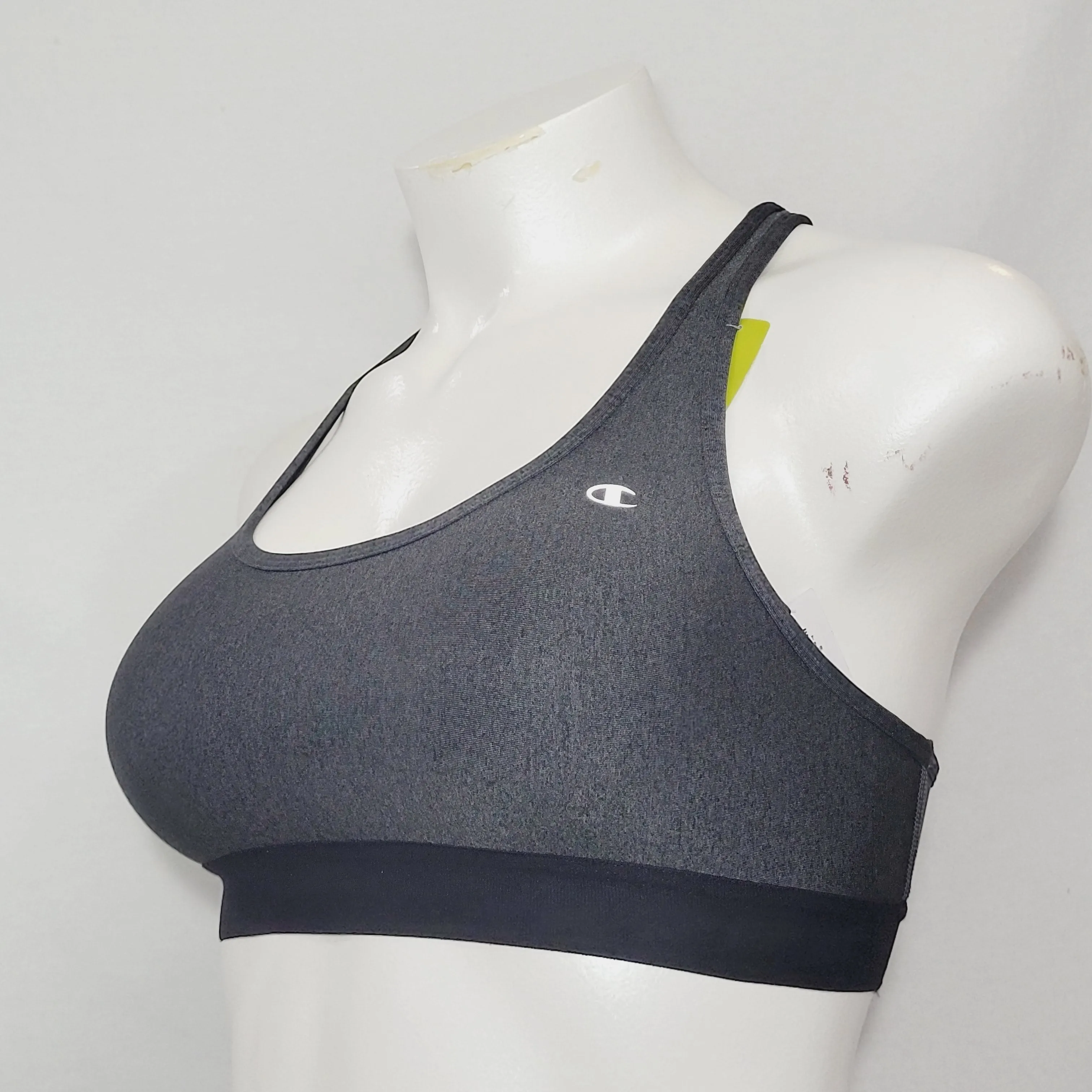 Champion 6715 Absolute Workout II Wire Free Sports Bra LARGE Granite Heat Gray