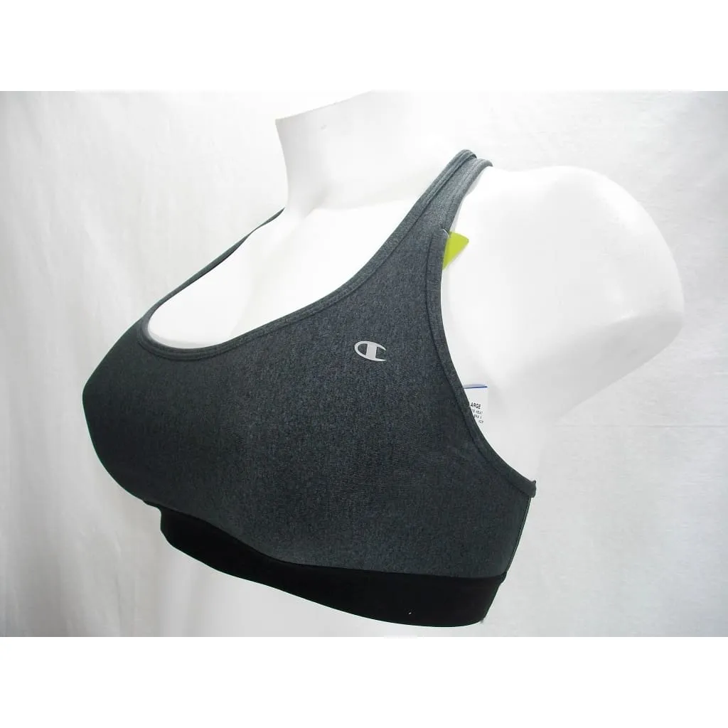 Champion 6715 Absolute Workout II Wire Free Sports Bra LARGE Granite Heat Gray