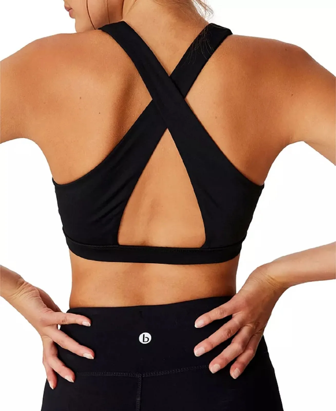COTTON ON Women's Workout Cut Out Crop Bra, Black, XL