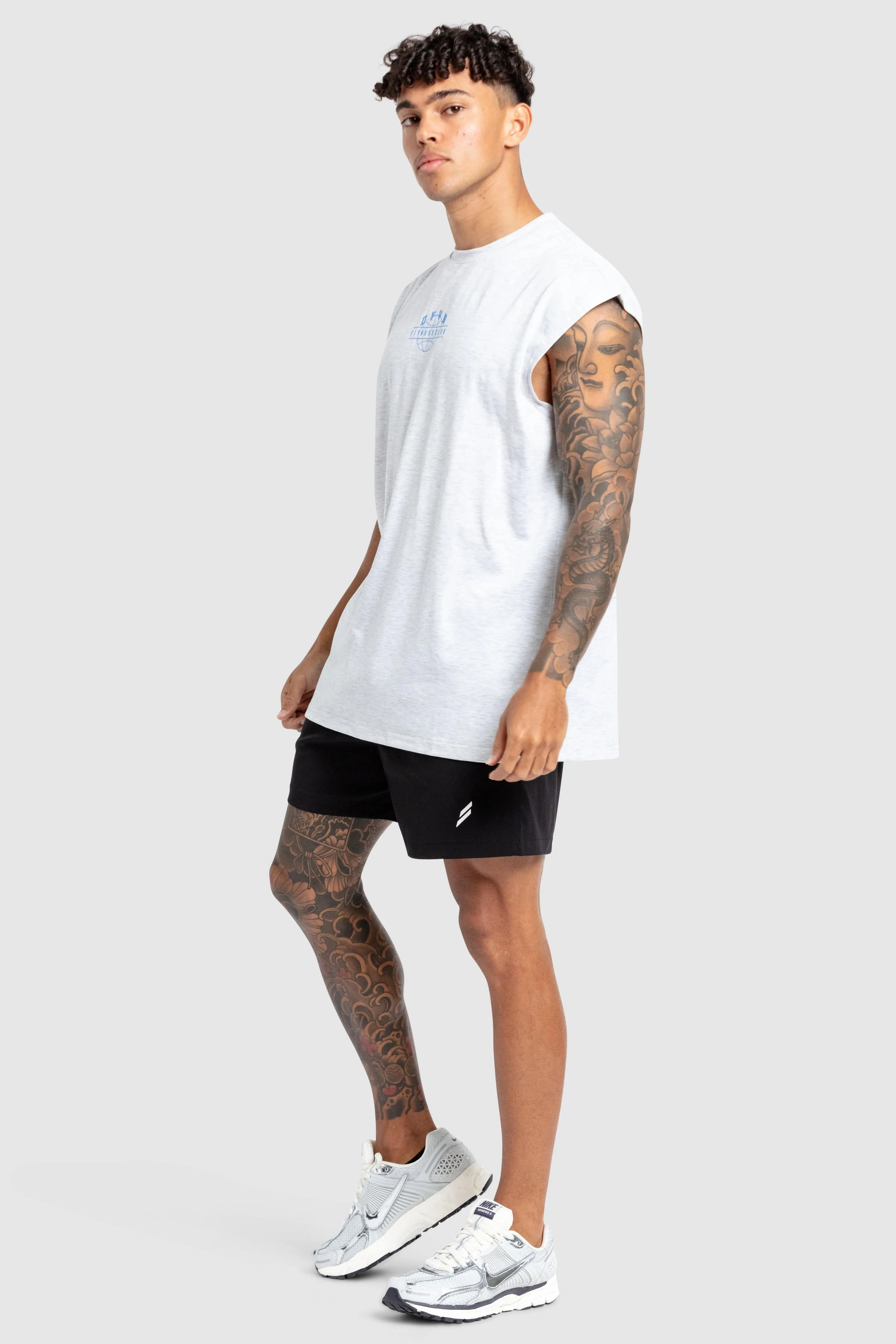 DYVN' Fitness Club Cut Off Tank - Grey Marl