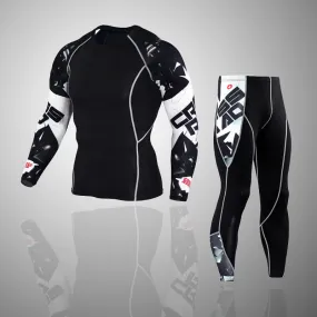 Ghost 2 Long Sleeve No Gi BJJ Compression Rash Guard & Leggings/Spats for Jiu Jitsu, MMA, Grappling & Wrestling Kit