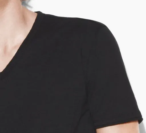 John Varvatos Raw Edged V-Neck Tee, Black