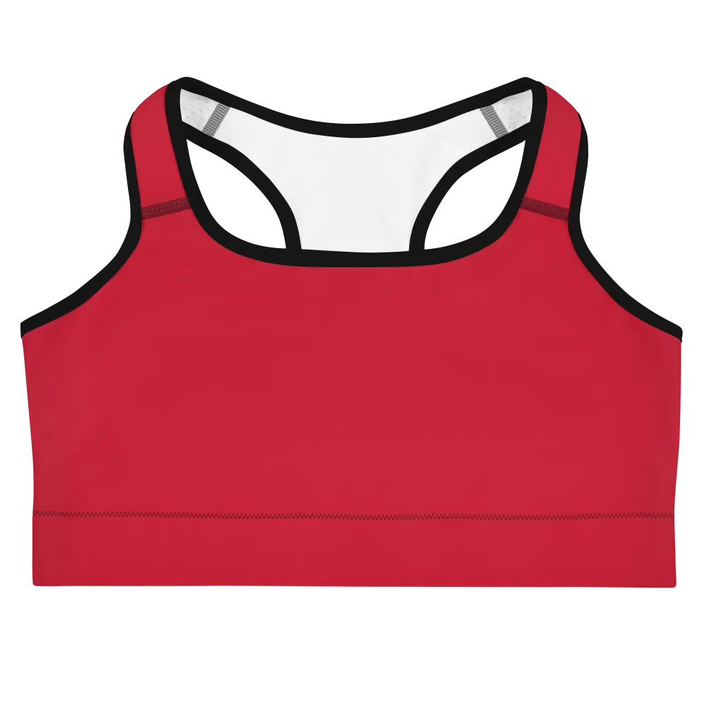 Medium Red / Black Sports bra