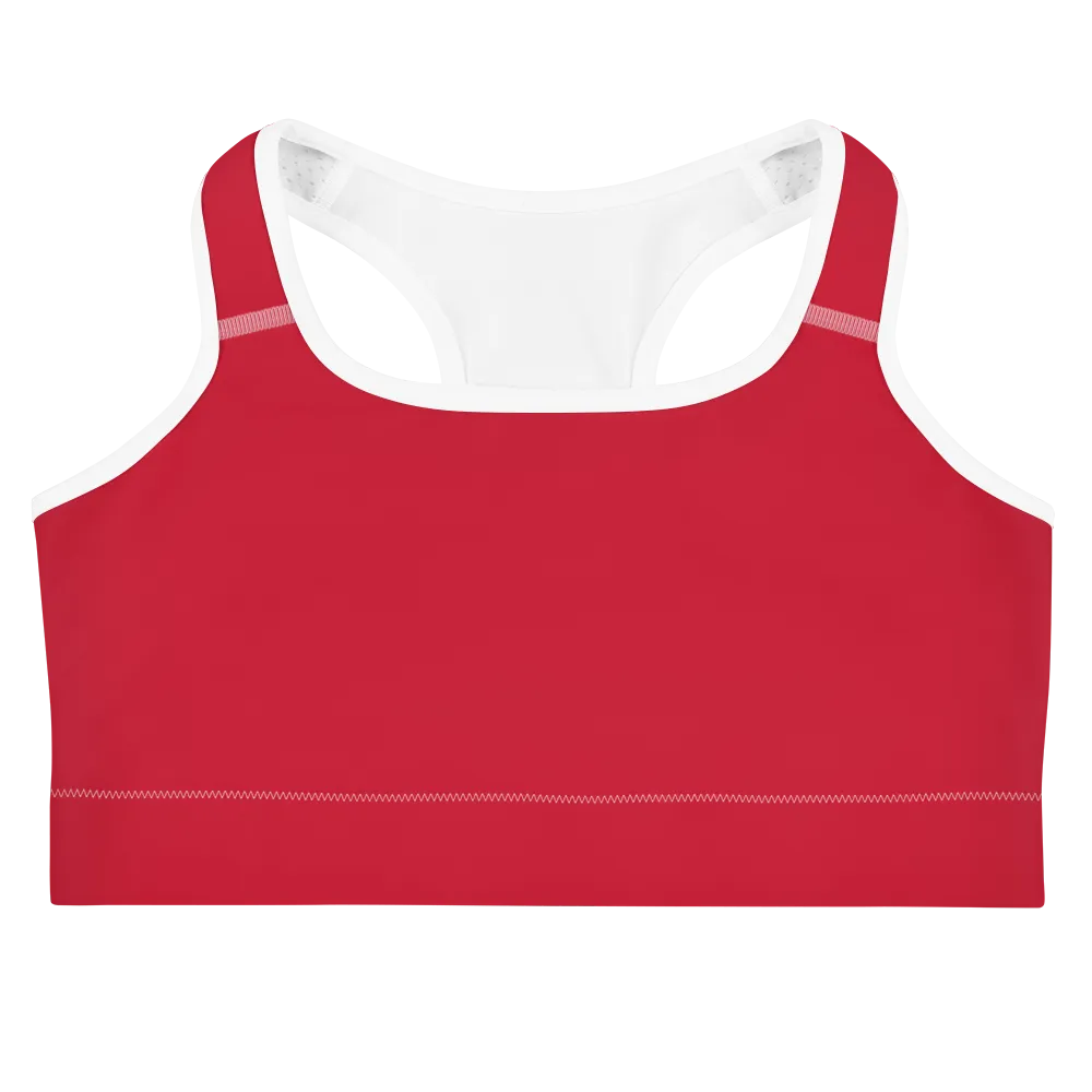 Medium Red / Black Sports bra