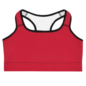 Medium Red / Black Sports bra