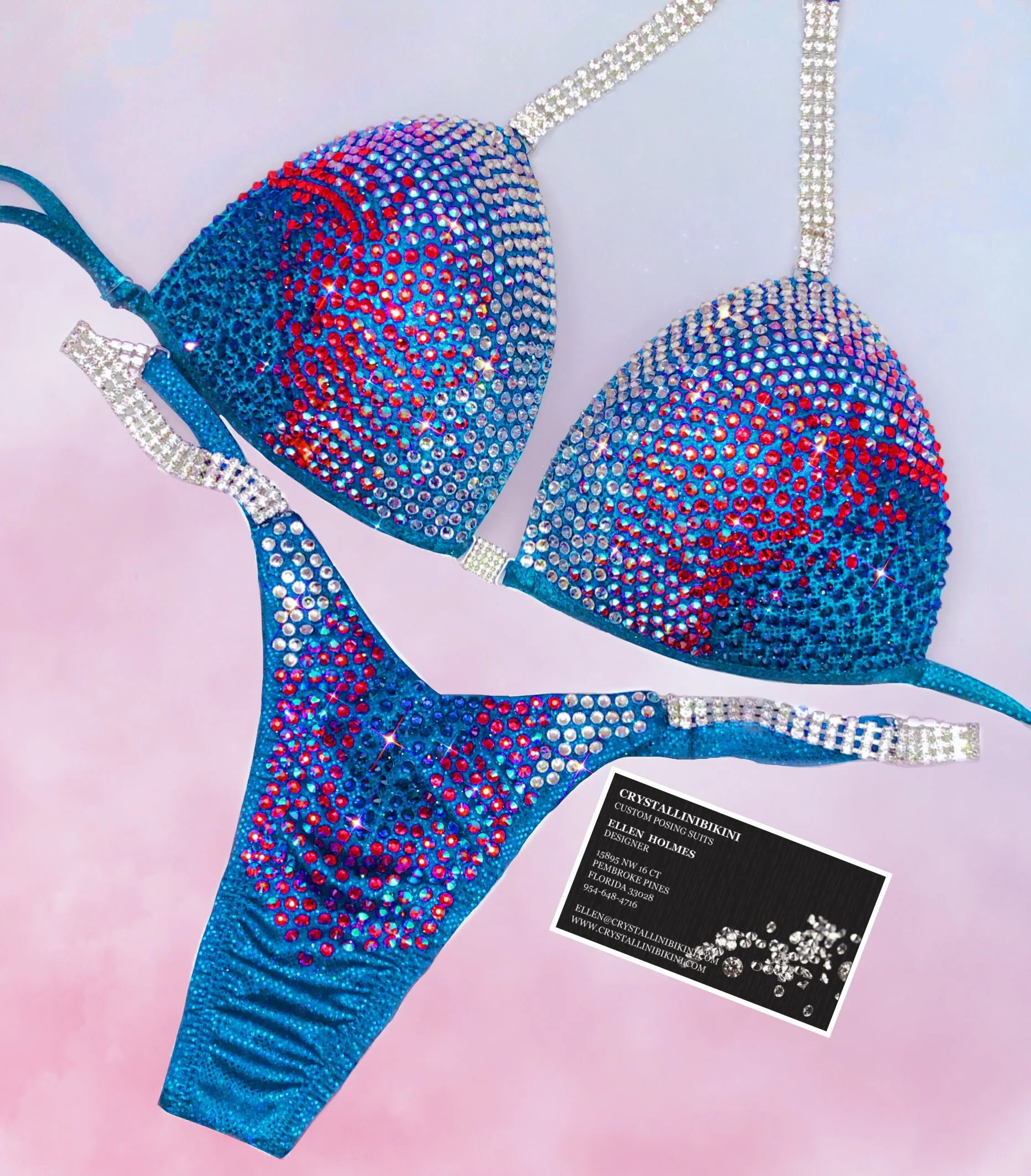 Melanie encrusted competition bikini