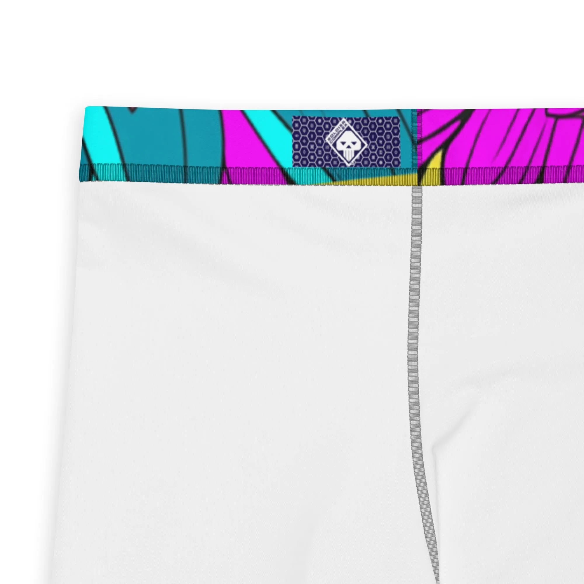 Men's Pop Art Athletic Leggings - Roy Lichtenstein Inspired Dahlia Print 001