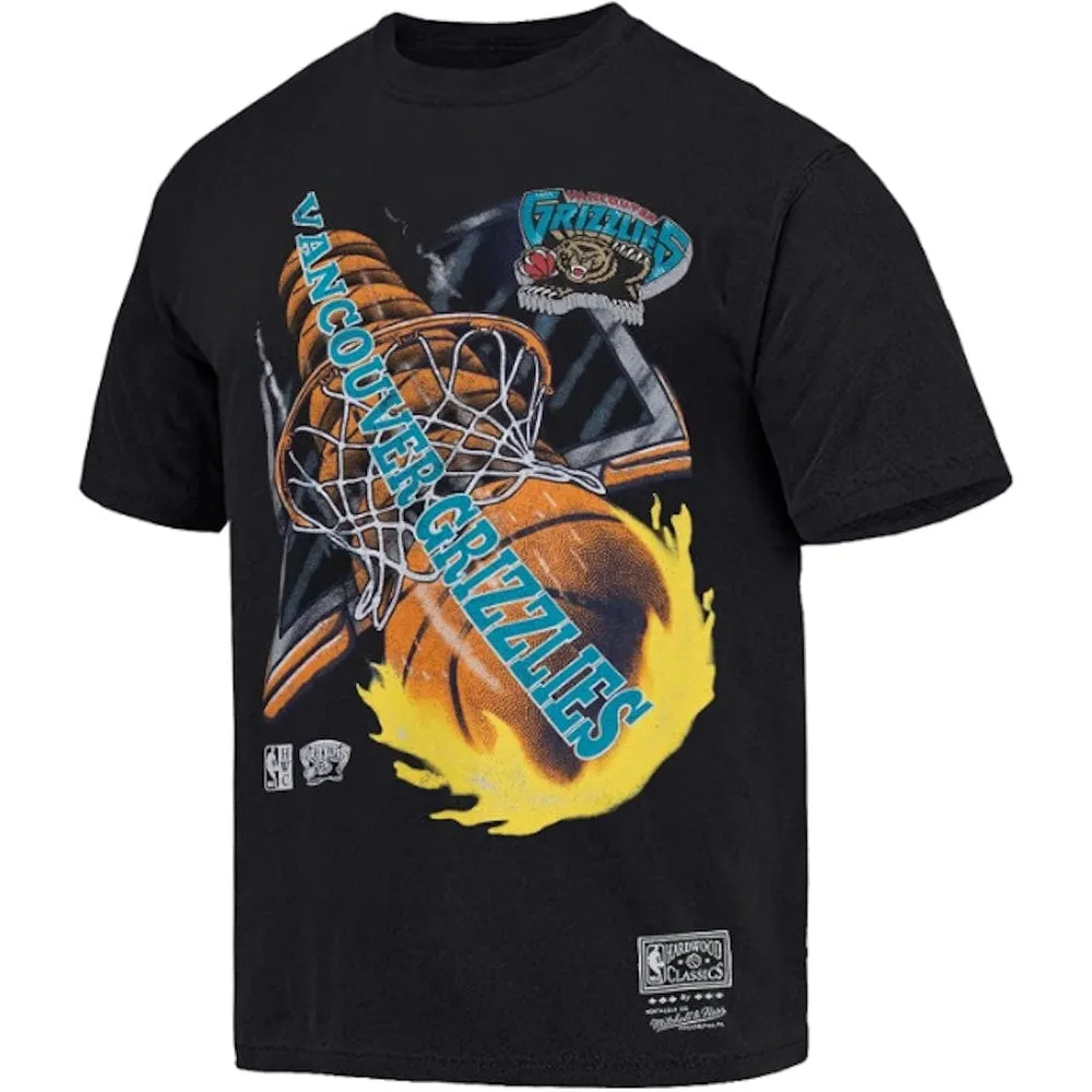 Mitchell & Ness On Fire Hoop Tee Vancouver Grizzlies - Faded Black