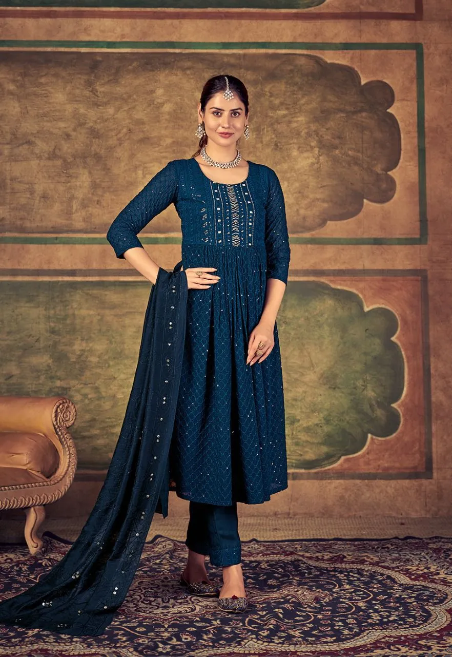 NYRA HEER CUT COLLECTION KURTI WITH DUPATTA