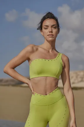 One-shoulder Laser Cut Sports Bra