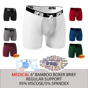 REG Support 6 Inch Boxer Briefs Bamboo Black, Red, Gray, Royal Blue, White  NEW Wine and Pine