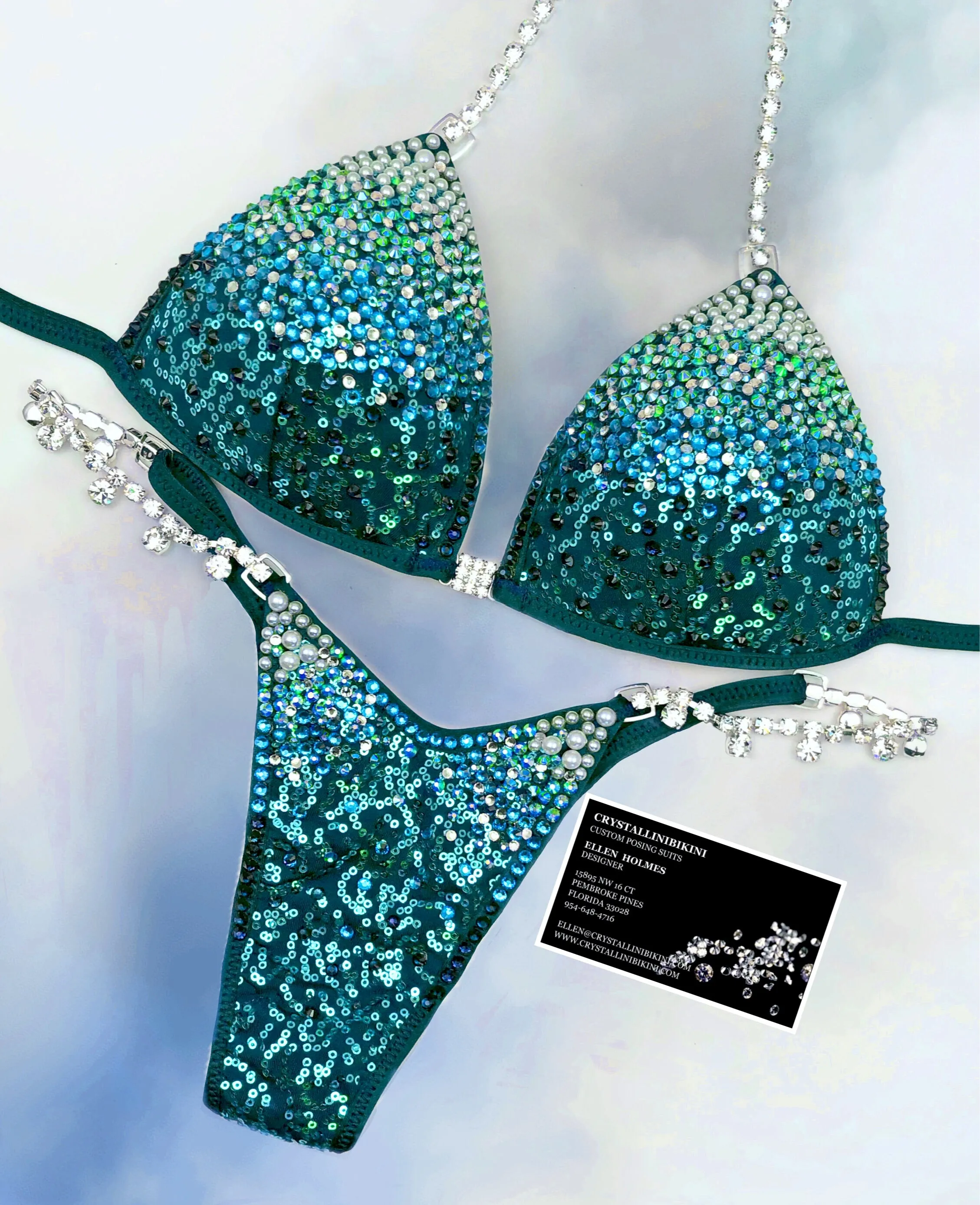 Sequin and Pearl competition bikini