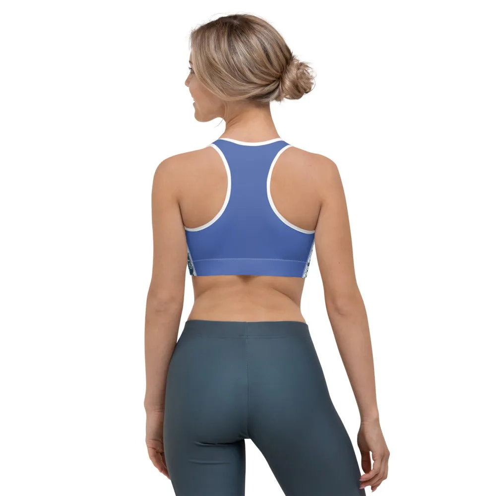 Skulls and Sunflowers Line-art Sports bra
