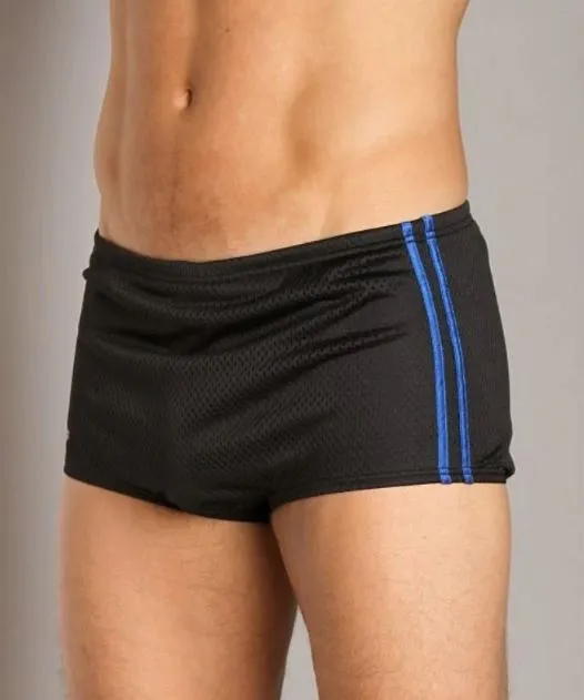 Speedo Men's Poly Mesh Square Leg - Black