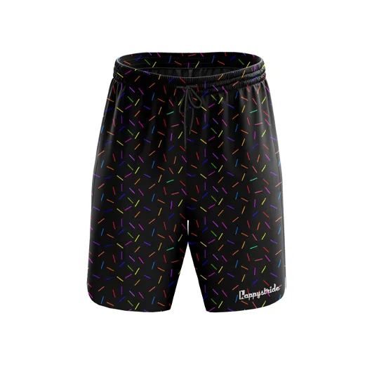 ''Sprinkle-of-joy'' black fitness shorts (7”)