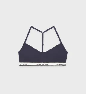 SR Bold Sports Bralette - Slate Blue/White